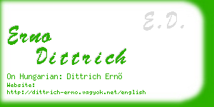 erno dittrich business card